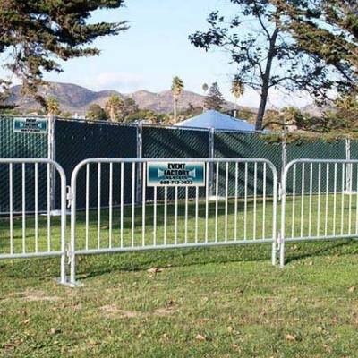 Crowd control barricades, one of our event rentals for concerts and music festivals near Avila Beach.